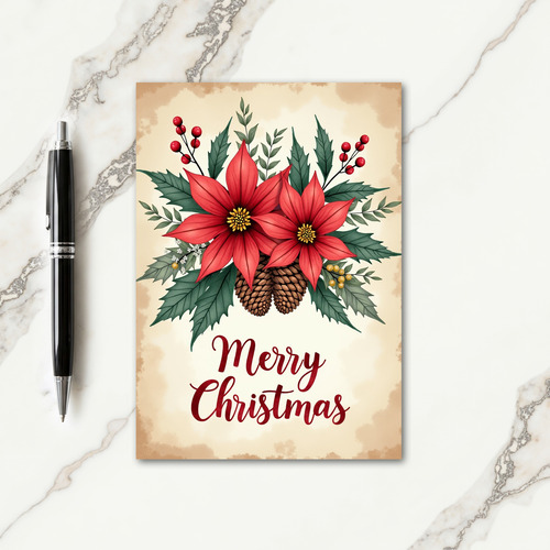 Botanical Christmas Art Card