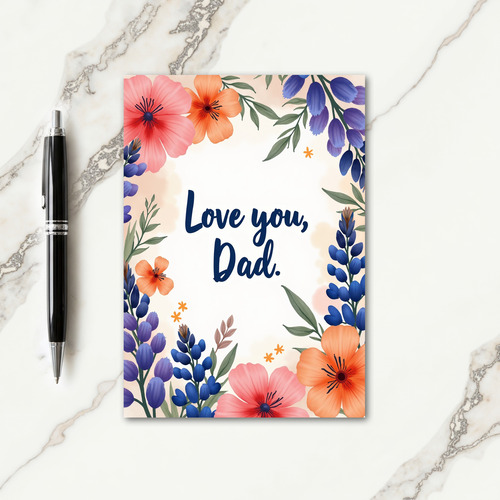 Botanical Dads Day Wish Card