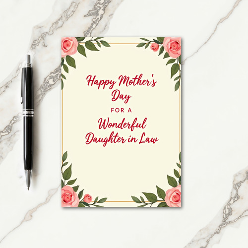 Botanical Daughter In Law Card