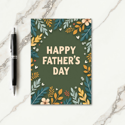Botanical Fathers Day Art Card