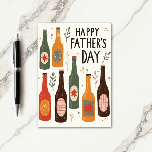 Botanical Fathers Day Bottles Card