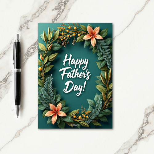Botanical Fathers Day Message Card