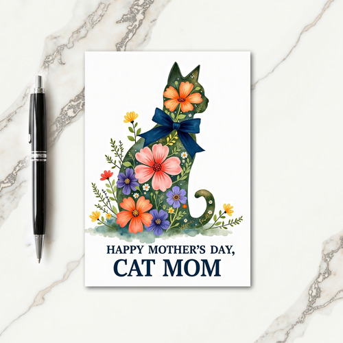 Botanical Feline Mothers Day Card