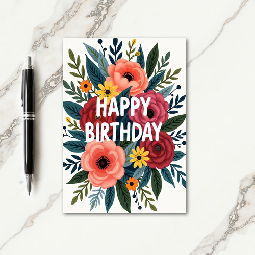 Botanical Foliage Birthday Card