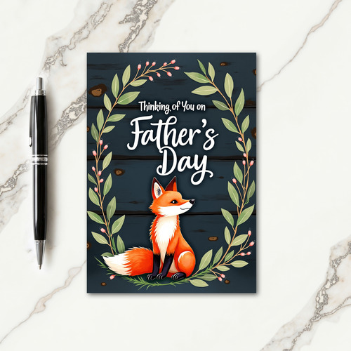 Botanical Fox Fathers Day Card
