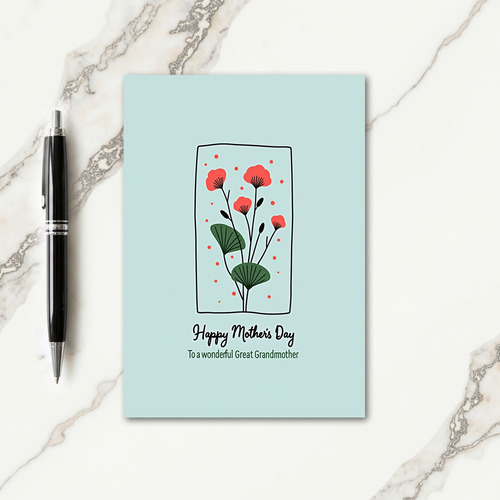 Botanical Great Grandmother Card
