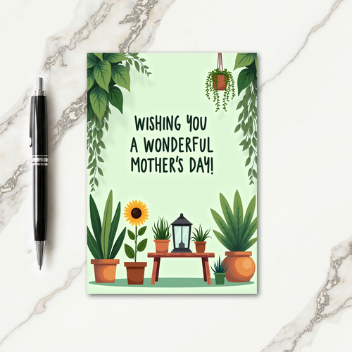 Botanical Green Mothers Day Card