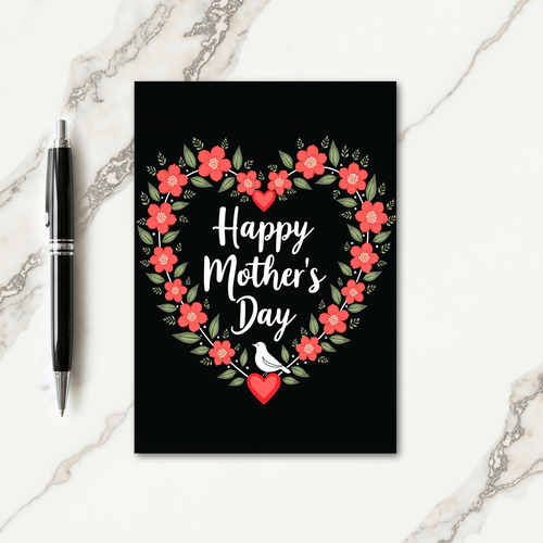 Botanical Heart Moms Day Card