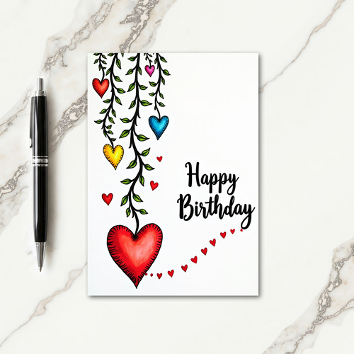 Botanical Hearts Birthday Card