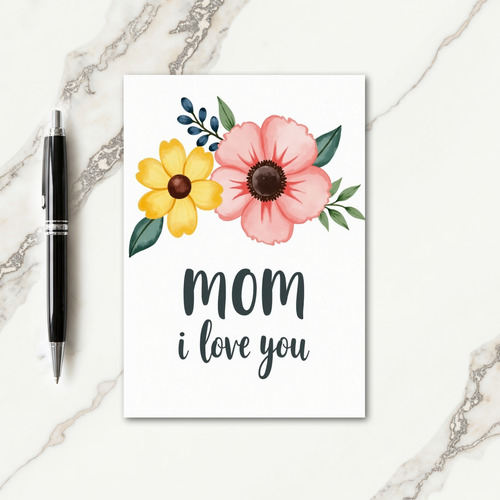 Botanical Mom I Love You Card