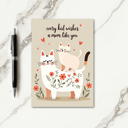 Botanical Mom Love Feline Card