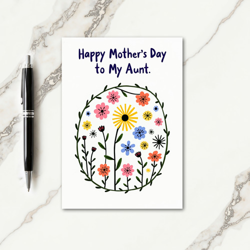Botanical Mothers Day Aunt Card