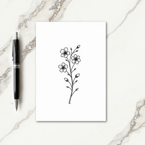 Botanical Mothers Day Line Art Card