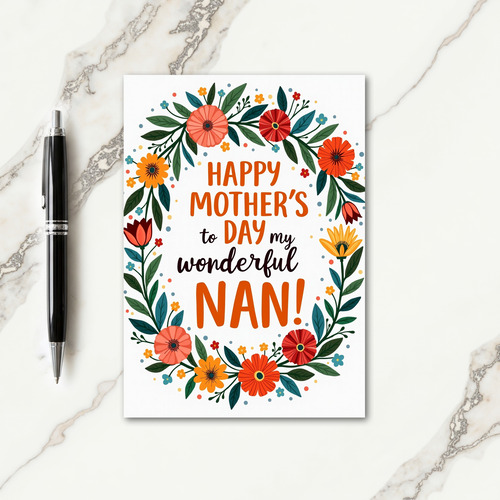 Botanical Mothers Day Wreath Card