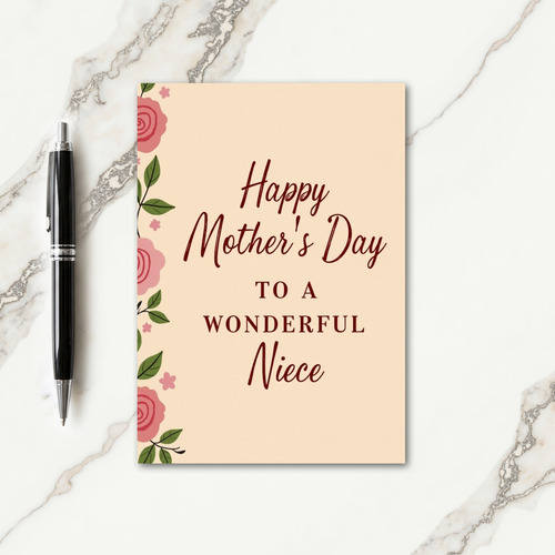 Botanical Niece Mothers Day Card
