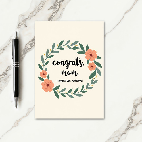 Botanical Pattern Congrats Mom Card