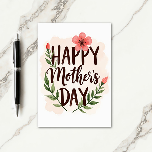 Botanical Peach Mothers Day Card