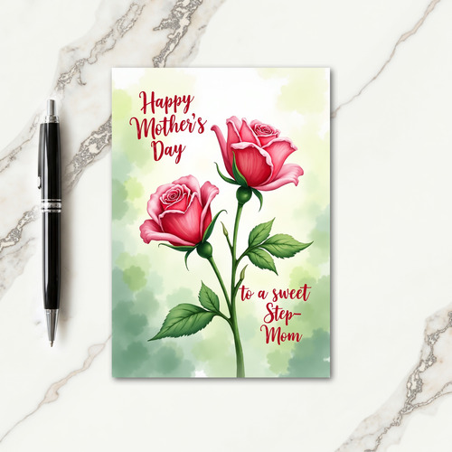 Botanical Pink Floral Blooms Card
