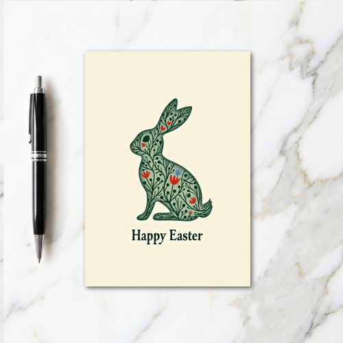 Botanical Rabbit Easter Card