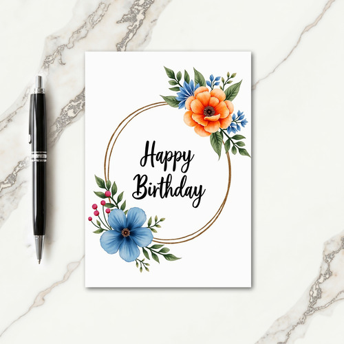Botanical Ring Birthday Card