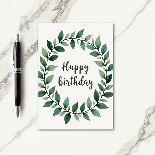 Botanical Script Birthday Card