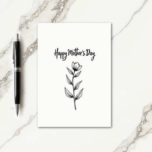 Botanical Script Elegant Card