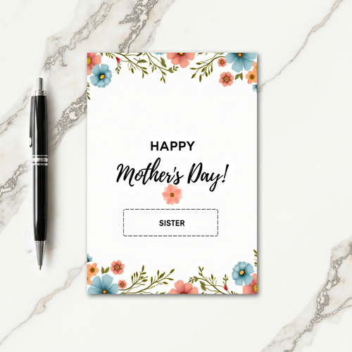 Botanical Sister Mothers Day Card