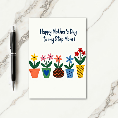 Botanical Step Mom Day Card