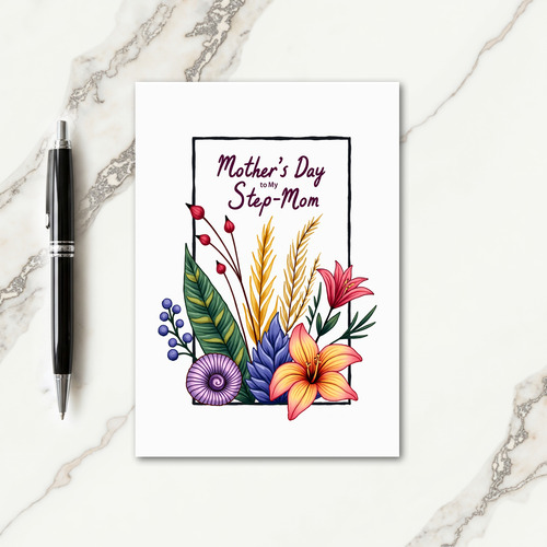 Botanical Step Mom Day Design Card