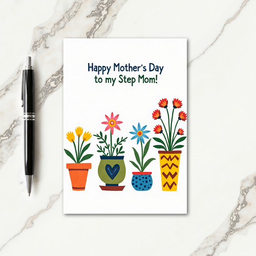 Botanical Step Moms Day Card