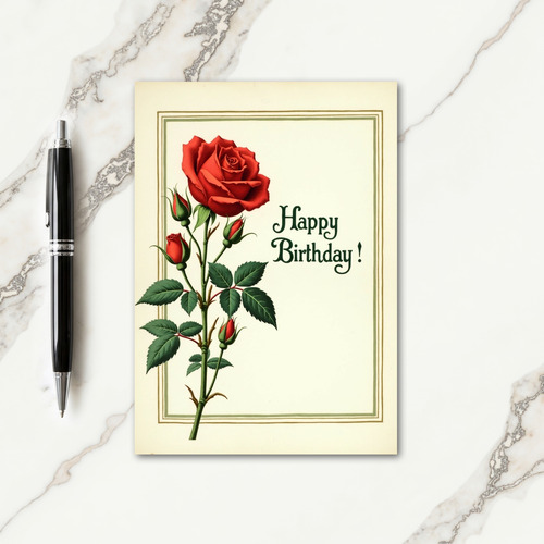 Botanical Study Birthday Card