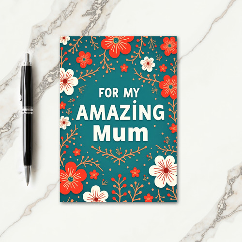 Botanical Teal Greeting Card