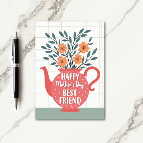 Botanical Teapot Mothers Day Card