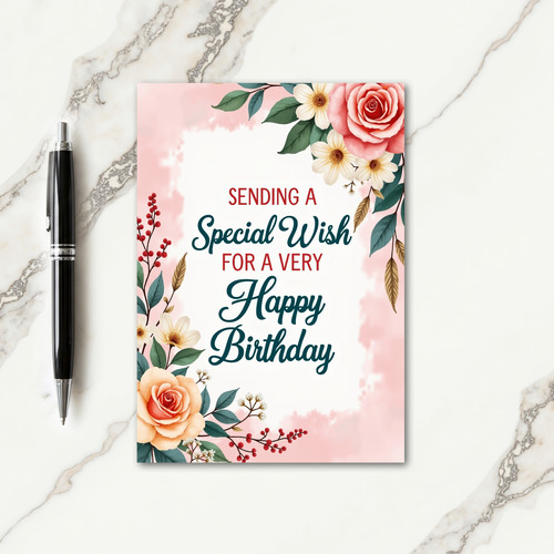 Botanical Wish Birthday Card
