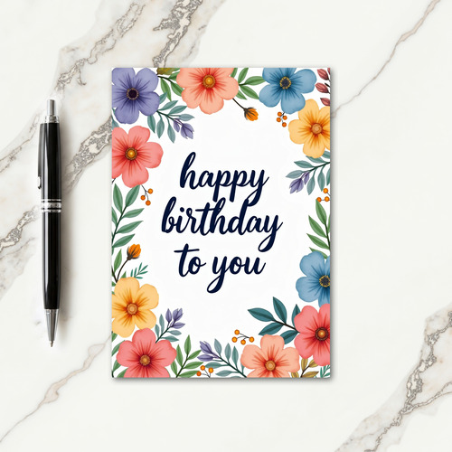 Botanical Wishes Birthday Card