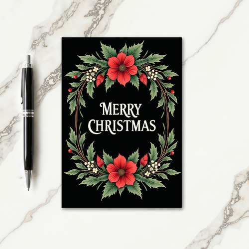 Botanical Wreath Christmas Card
