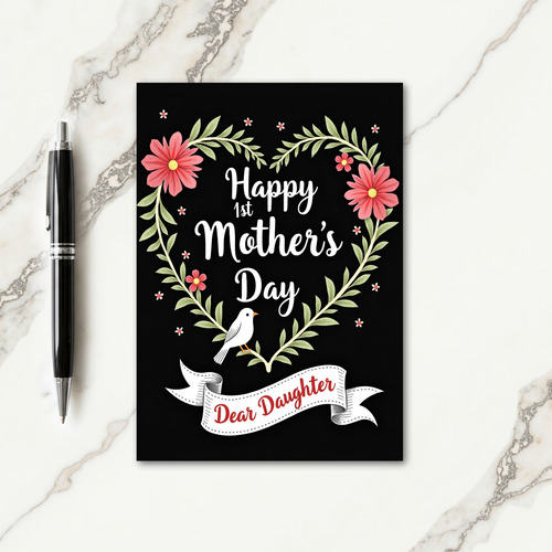 Botanical Wreath First Mothers Day Card
