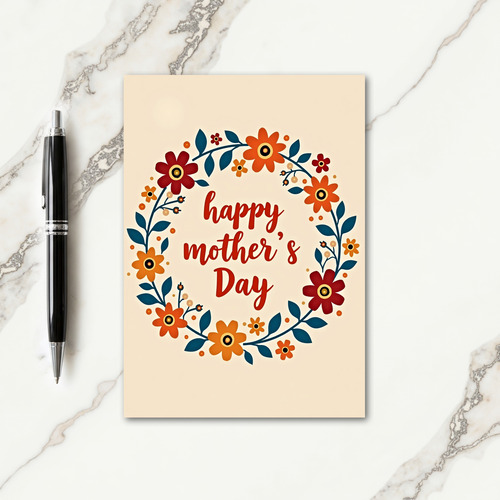 Botanical Wreath Mothers Day Card