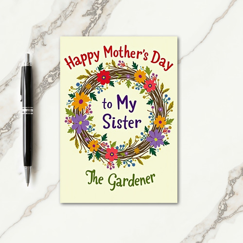 Botanical Wreath Sister Card