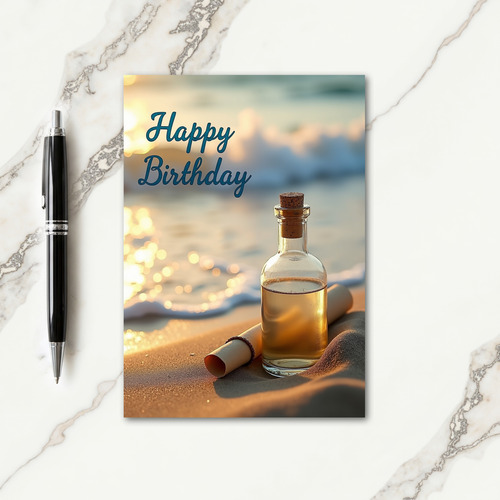 Bottle Scroll Birthday Card