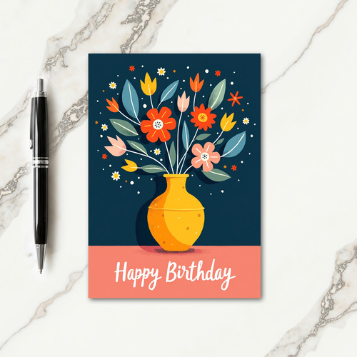 Bouquet Bloom Birthday Card