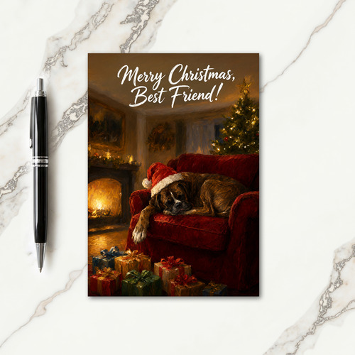 Boxer Dog Christmas Card