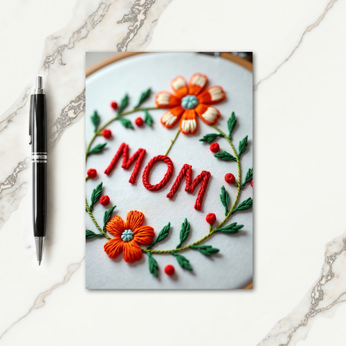 Braided Mom Floral Mothers Day Card