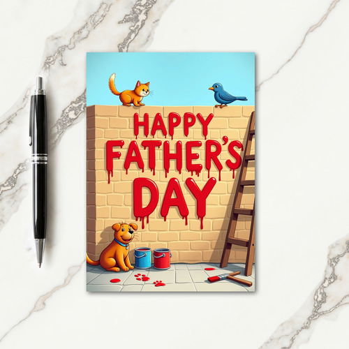 Brick Wall Fathers Day Card