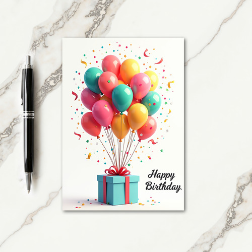 Bright Balloons Birthday Card