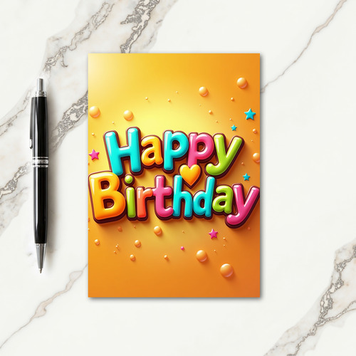 Bright Birthday Letters Card