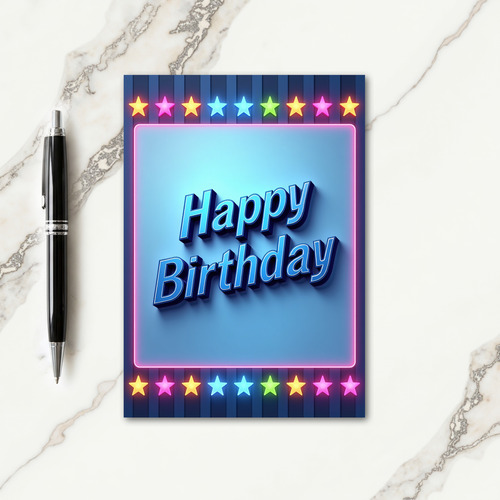 Bright Birthday Neon Card