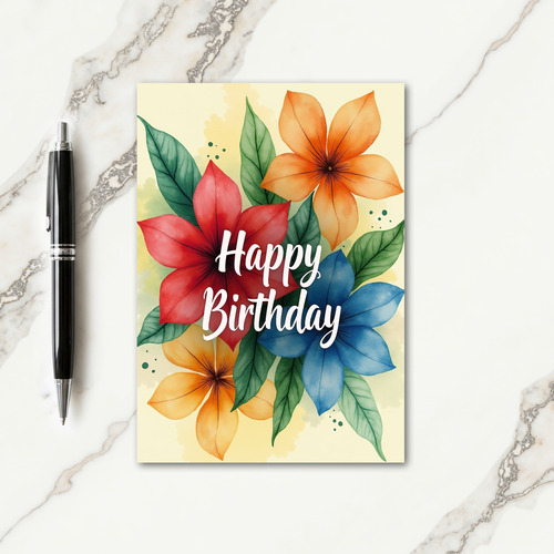 Bright Bloom Watercolor Card