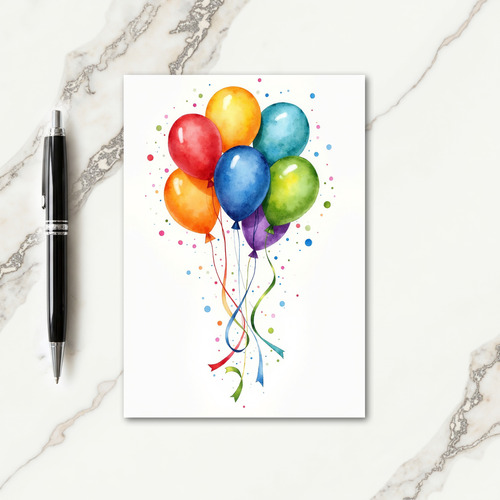 Bright Floating Spheres Card