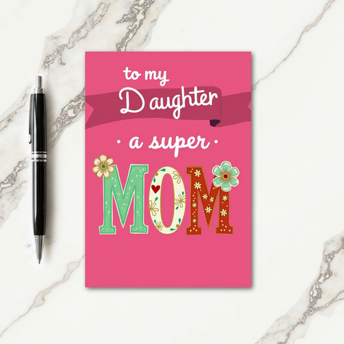 Bright Fuchsia Mothers Day Card
